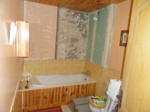 Granary Bathroom Before Renovation - Gay Friendly Holiday Accommodation France